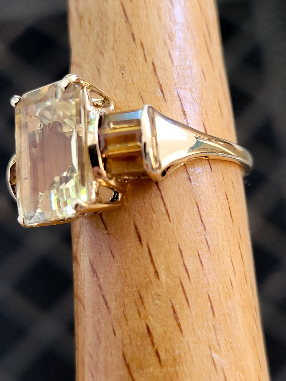 14K Yellow Gold Quartz and Citrine Ring Size 6.75 - Solid Gold! 👌🎁